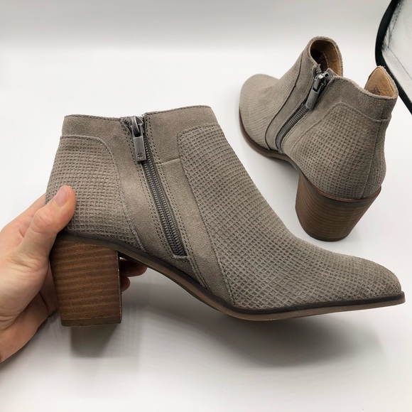 Lucky Brand Grey Suede Leather Ankle Booties Women’s Size 8 - Picture 4 of 8